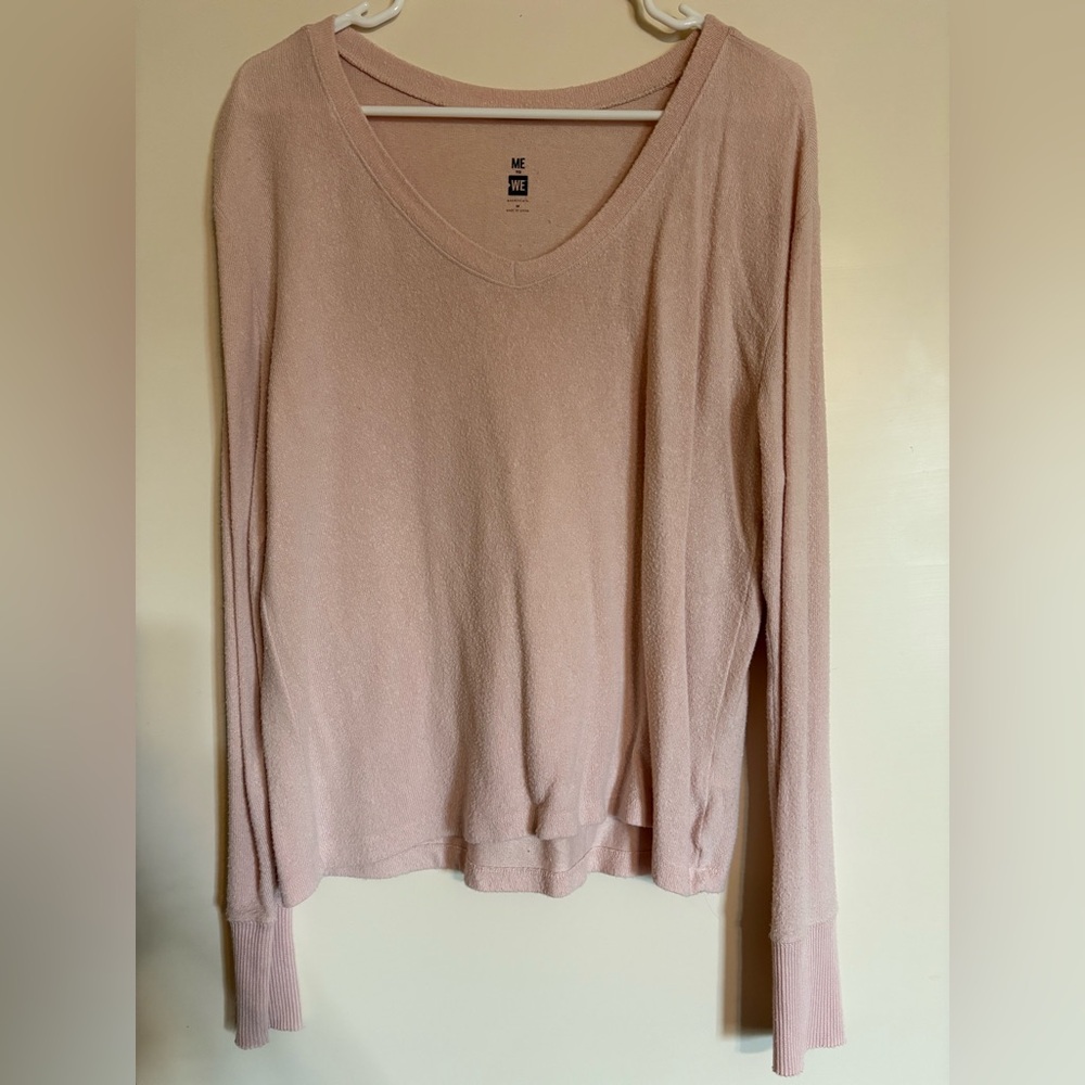 Me to We Soft Pink V-Neck Blouse